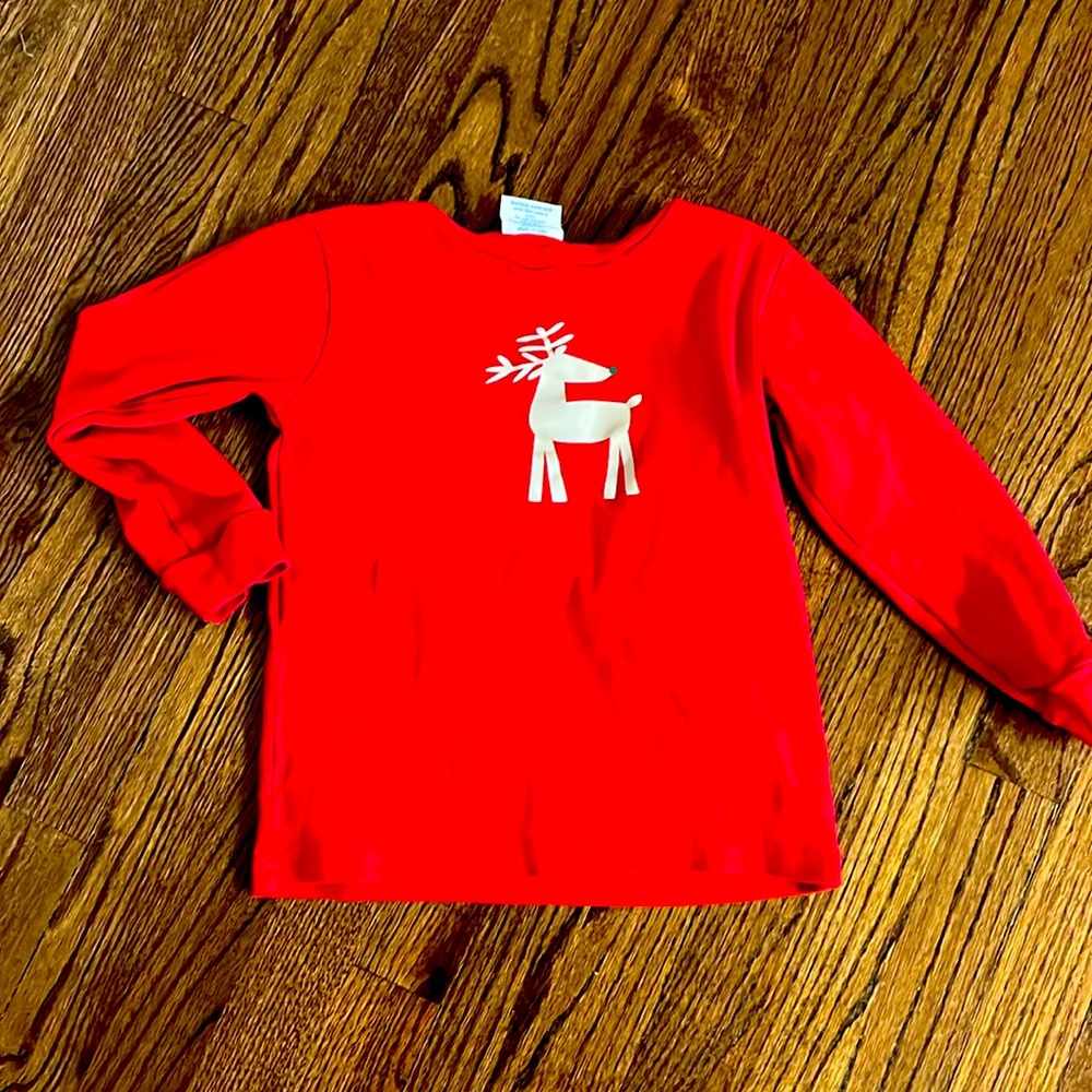 EUC Christmas reindeer size 6 long sleeve shirt